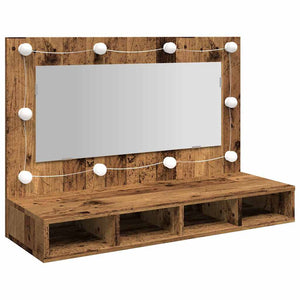 LED Spiegelschrank Altholz 90 cm