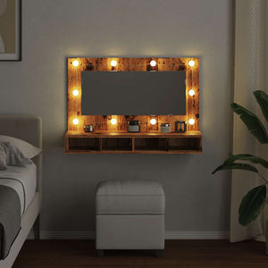 LED Spiegelschrank Altholz 90 cm