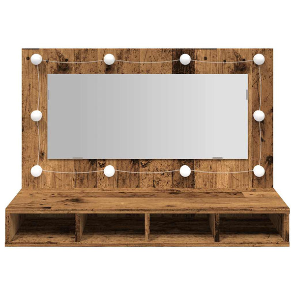 LED Spiegelschrank Altholz 90 cm