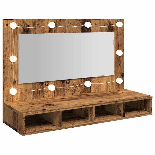 LED Spiegelschrank Altholz 90 cm