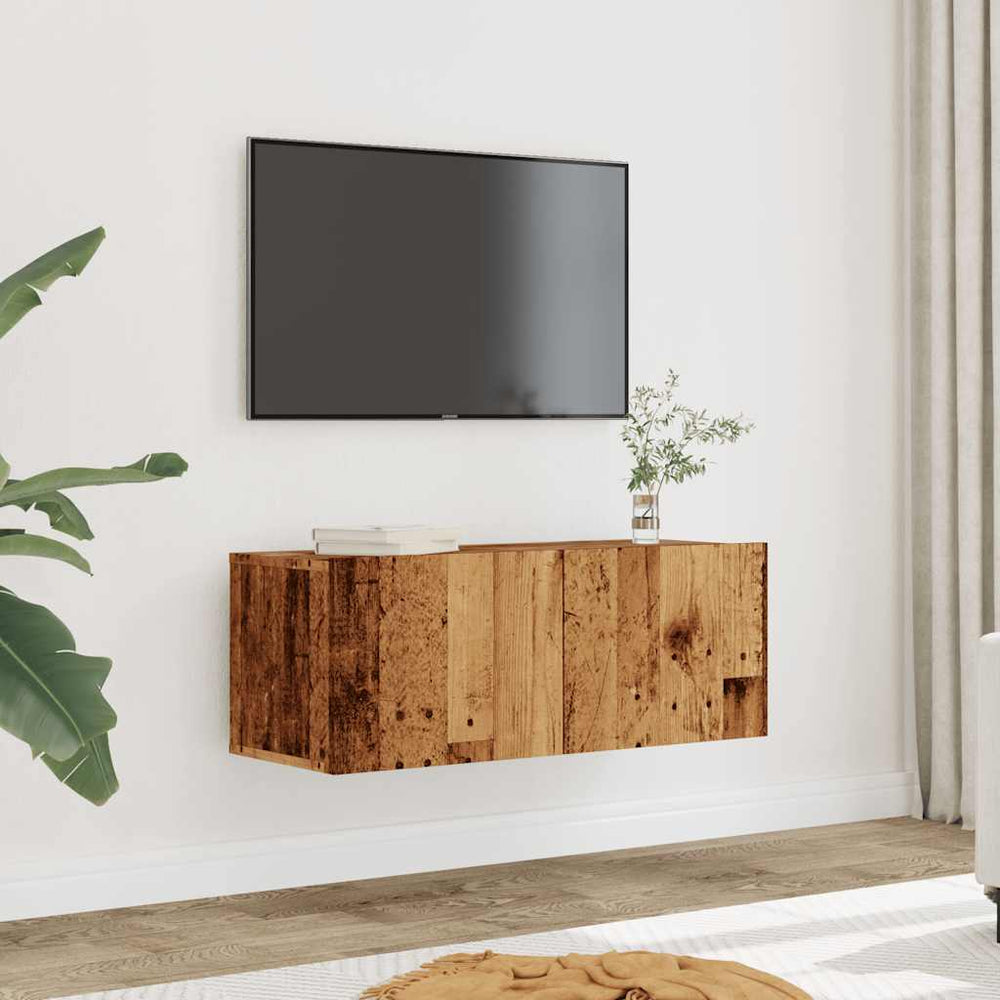 vidaXL Meubles TV muraux 2 pcs Aspect bois de récupération 80x30x30 cm
