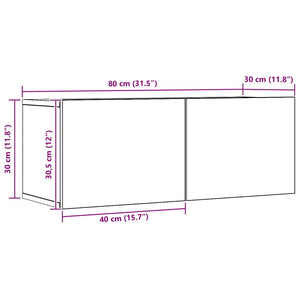 TV-Wandschränke 80x30x30 cm, 2er Set Eiche