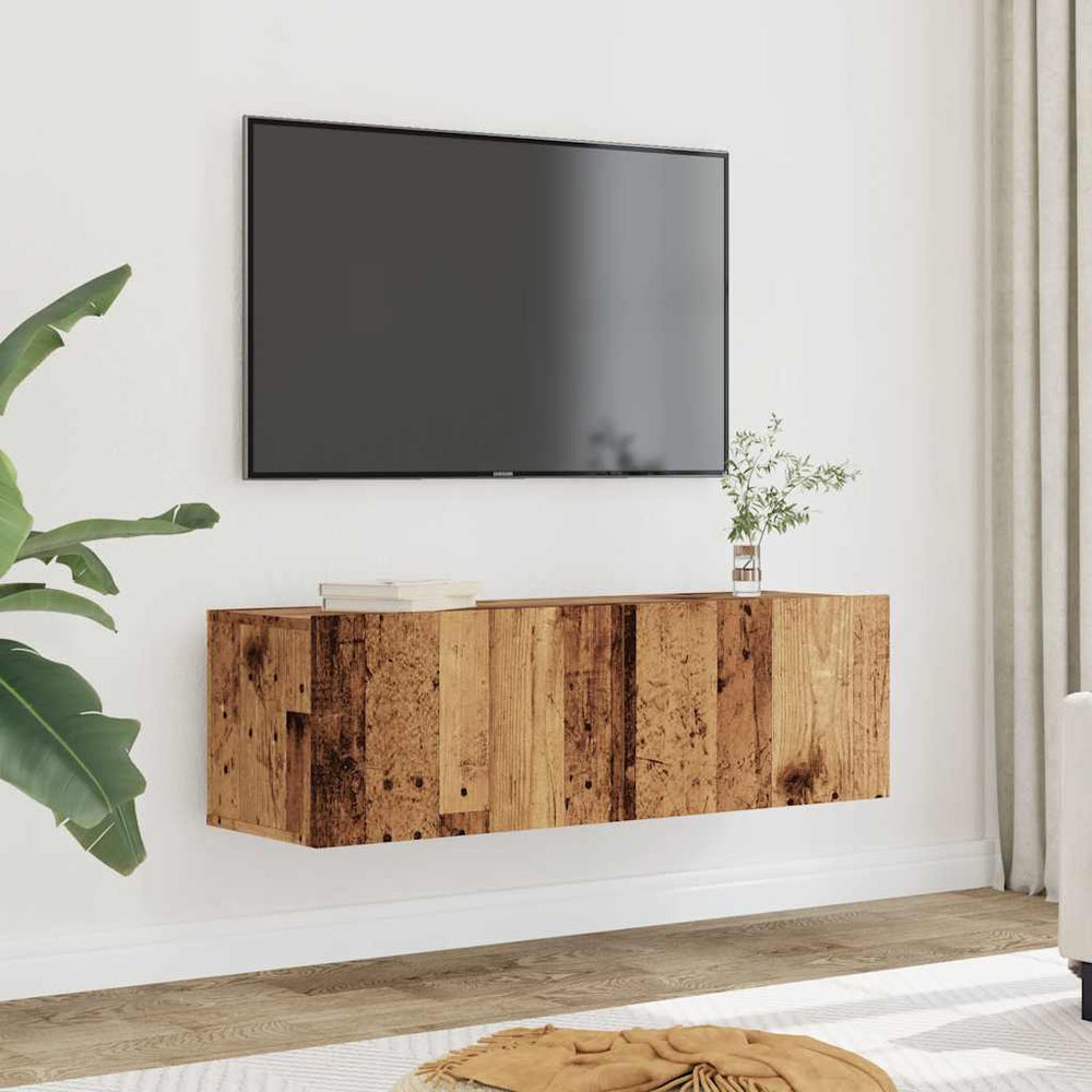 TV-Wandschränke 2er Altholz-Optik 100cm