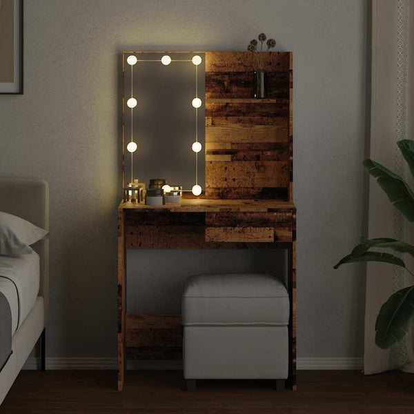 Schminktisch mit LED Altholz-Optik