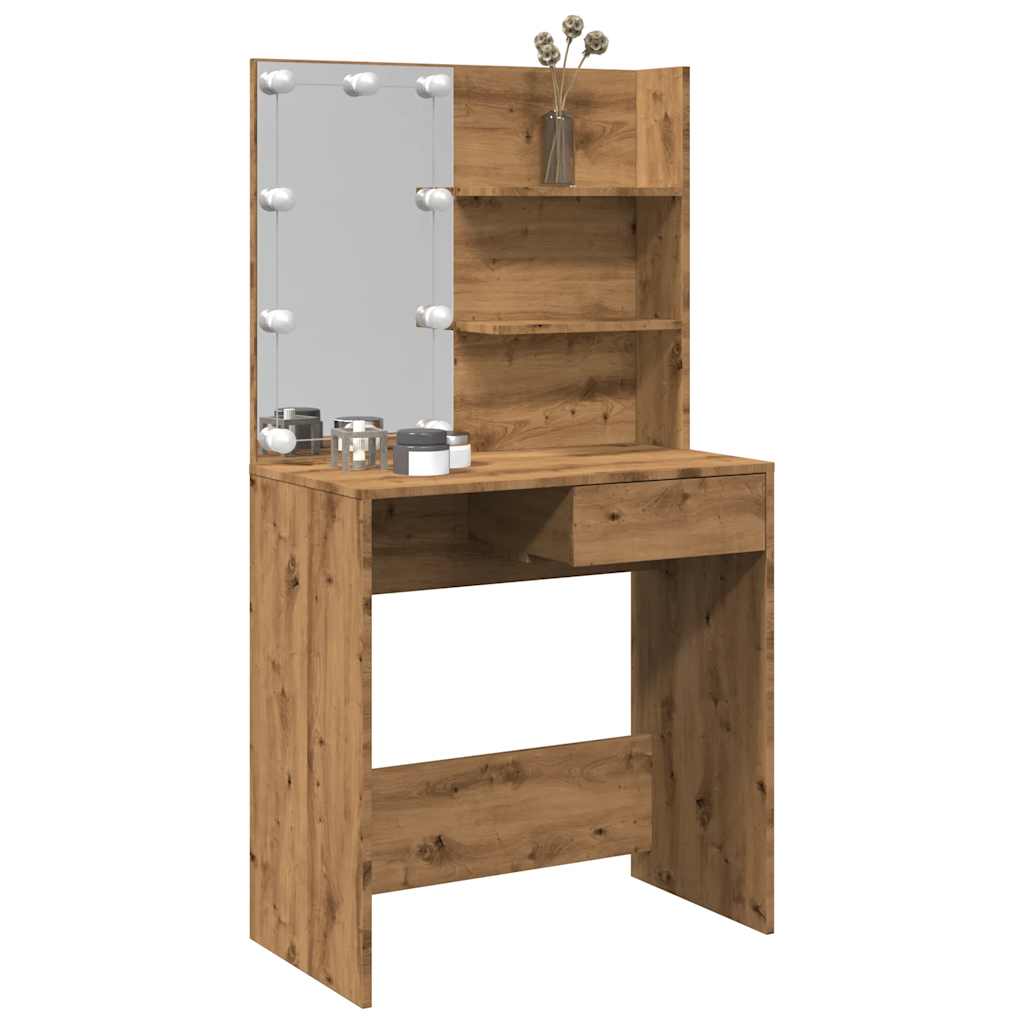 Schminktisch Artisan Eiche mit LED-Beleuchtung
