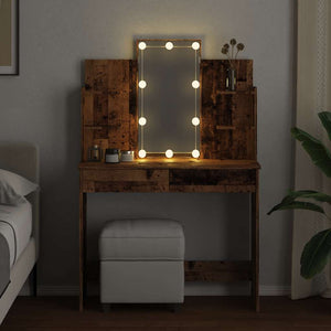 Schminktisch mit LED Altholz-Optik