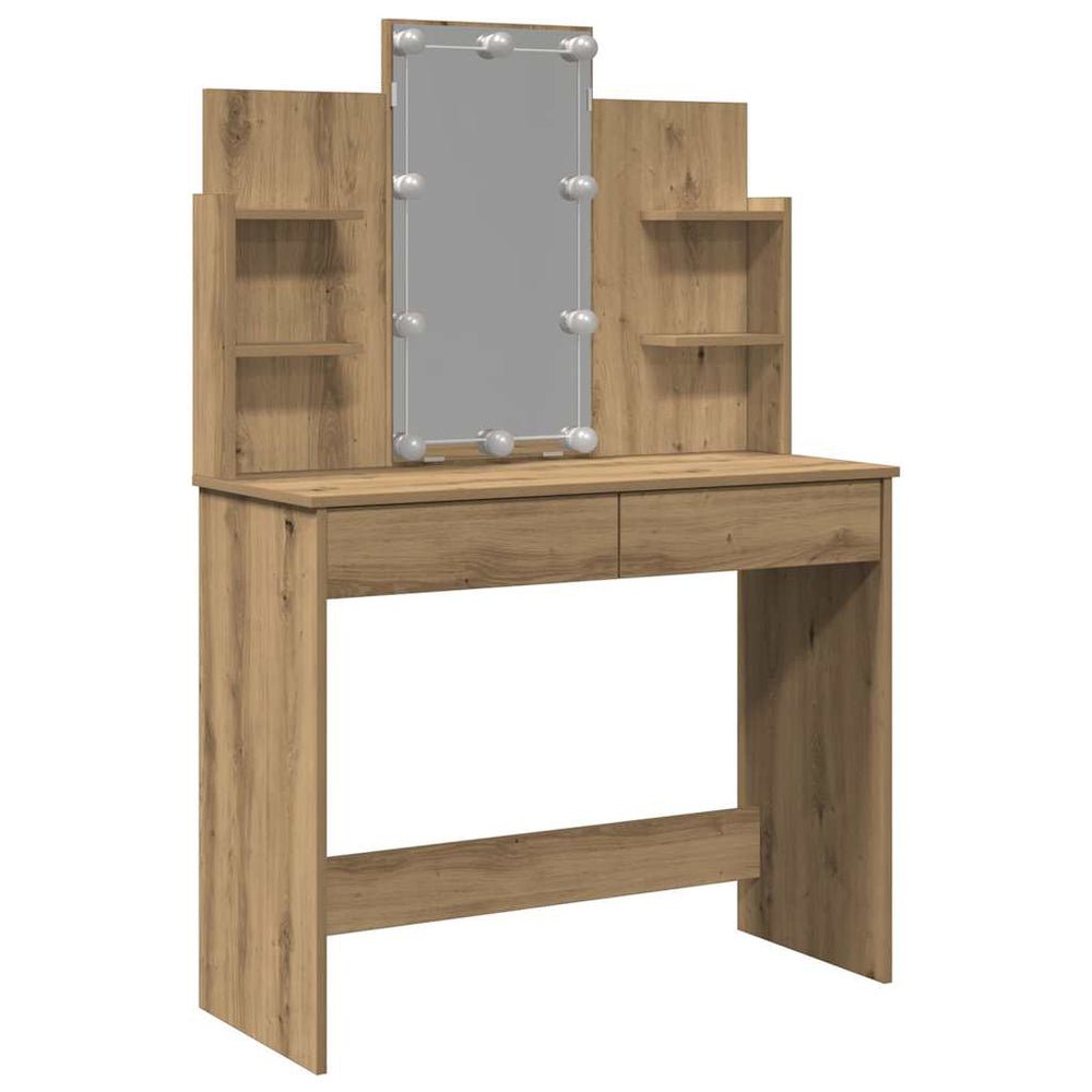Schminktisch mit LED-Beleuchtung Artisan-Eiche