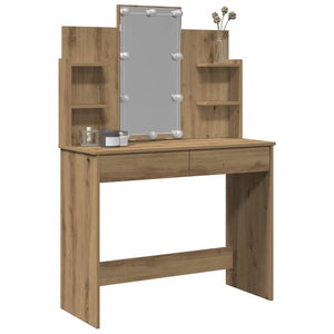Schminktisch mit LED-Beleuchtung Artisan-Eiche