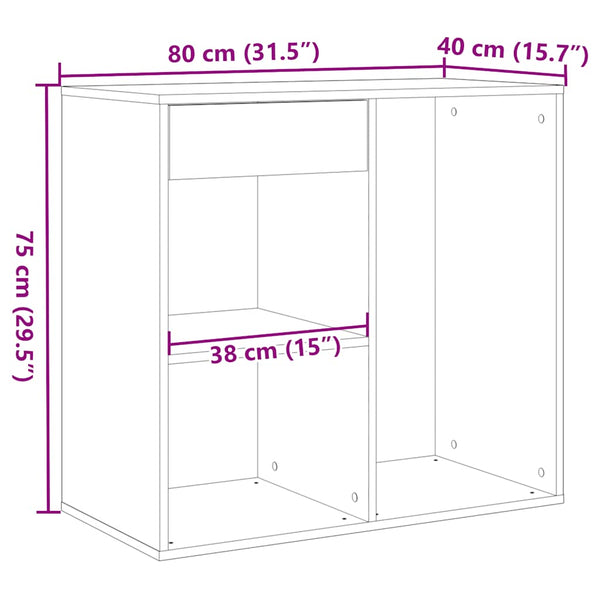 Kosmetikschrank Altholz-Optik 80x75 cm