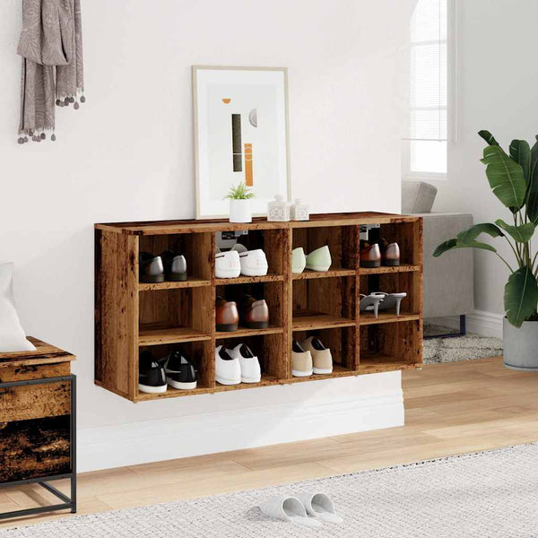 Schuhschränke im Altholz-Design, 2er Set