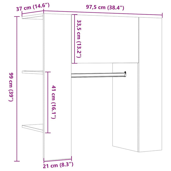 Flurschrank Altholz-Optik, 97,5 cm