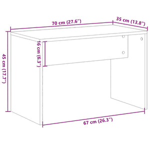 Schminkhocker Altholz-Optik 70 cm