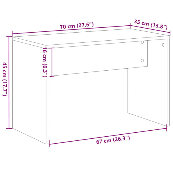 Schminkhocker Altholz-Optik 70 cm