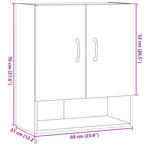 Wandschrank in Altholz-Optik, 60 cm