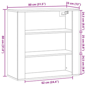 Wandschrank Altholz-Optik 80x80 cm