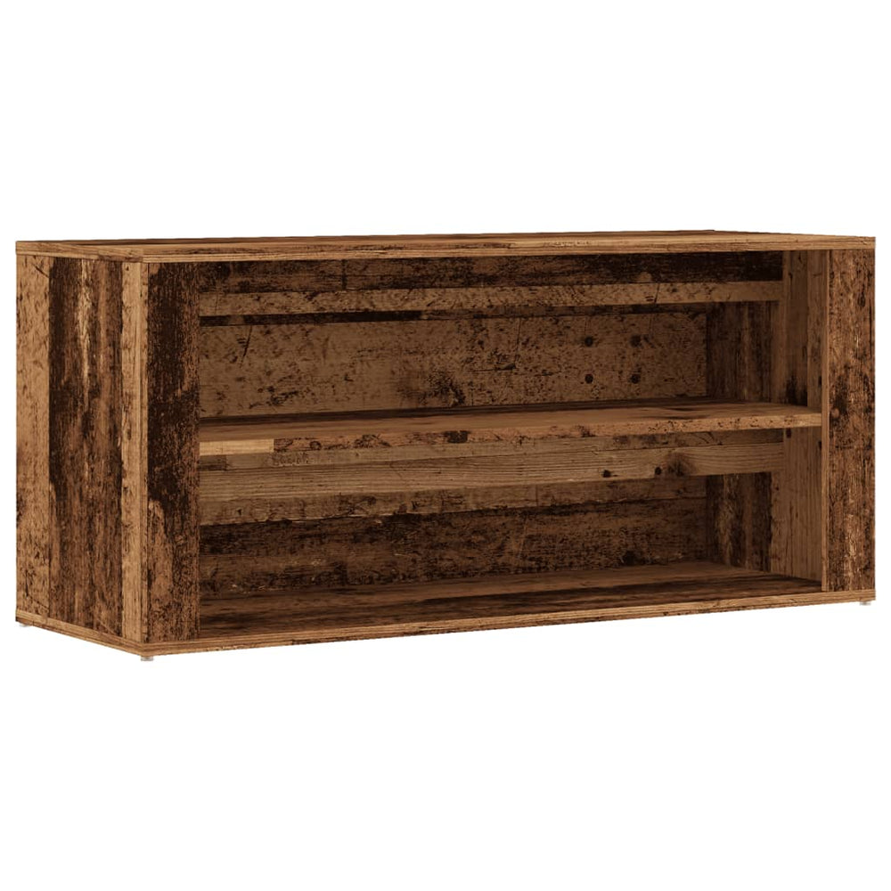 vidaXL Banc à chaussures aspect bois de récupération 100x35x45 cm Bois d'ingénierie