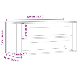 Schuhbank Altholz-Optik 100 cm
