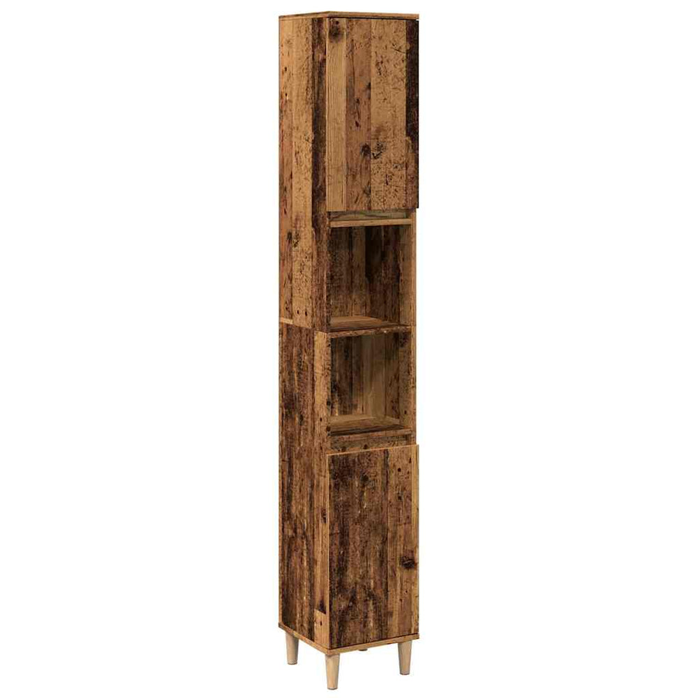 Badschrank Altholz-Optik 30x30x190 cm
