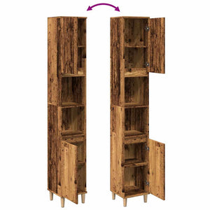 Badschrank Altholz-Optik 30x30x190 cm