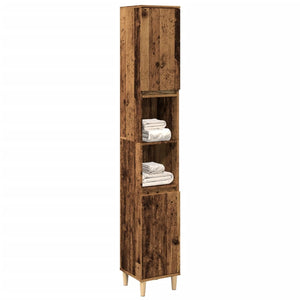 Badschrank Altholz-Optik 30x30x190 cm