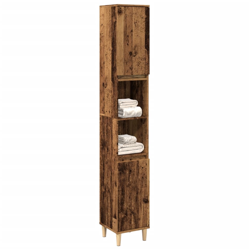 Badschrank Altholz-Optik 30x30x190 cm
