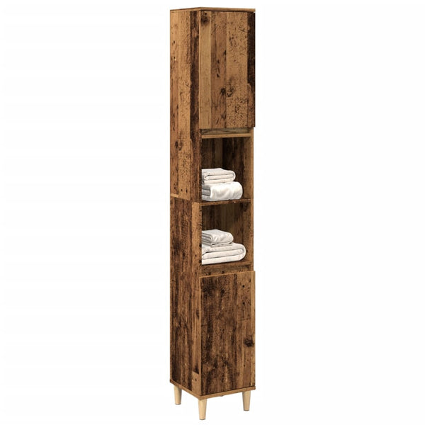 Badschrank Altholz-Optik 30x30x190 cm