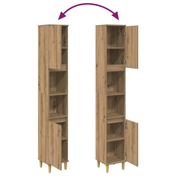 Badschrank Artisan-Eiche 30x30x190 cm