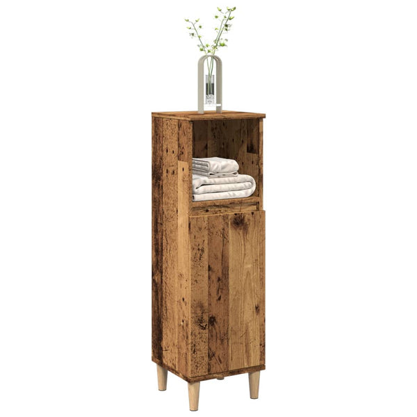 Badschrank Altholz-Optik 30x100 cm