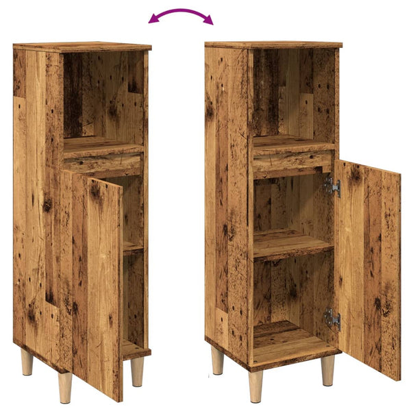 Badschrank Altholz-Optik 30x100 cm