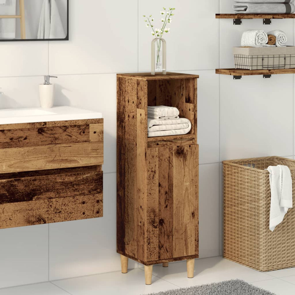 Badschrank Altholz-Optik 30x100 cm