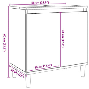 Waschbeckenunterschrank Altholz-Optik 58 cm