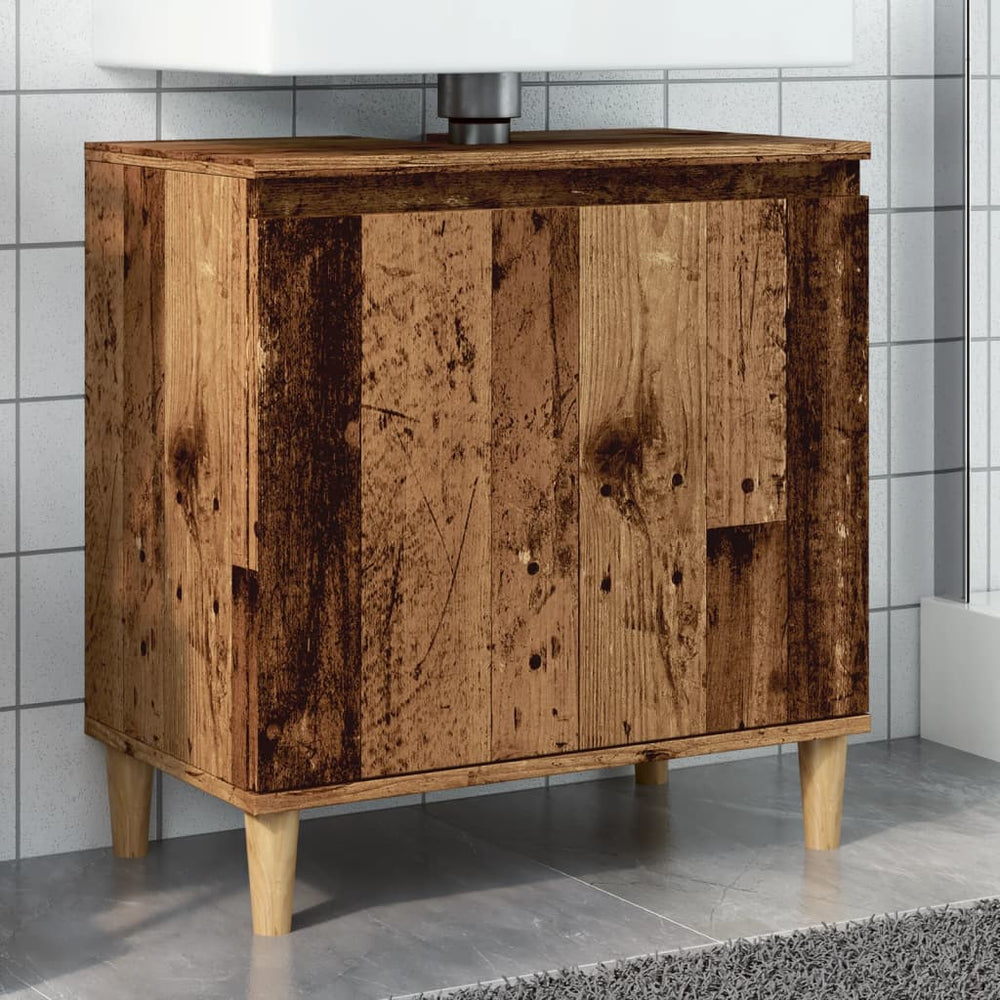 Waschbeckenunterschrank Altholz-Optik 58 cm
