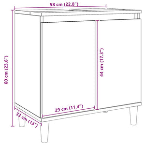 Waschbeckenunterschrank Artisan-Eiche 58x60 cm