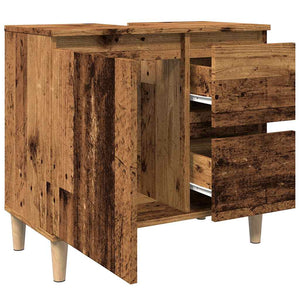 vidaXL Meuble sous-vasque aspect bois de récupération 65x33x60 cm Bois d'ingénierie