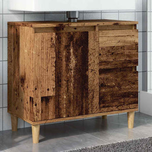 vidaXL Meuble sous-vasque aspect bois de récupération 65x33x60 cm Bois d'ingénierie