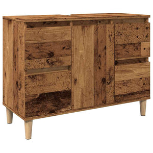 Waschbeckenunterschrank Altholz Optik 80 cm