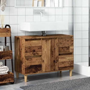Waschbeckenunterschrank Altholz Optik 80 cm
