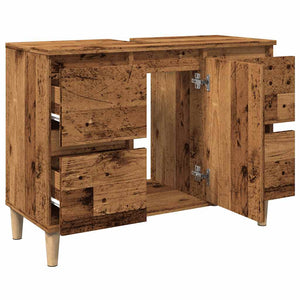 Waschbeckenunterschrank Altholz Optik 80 cm