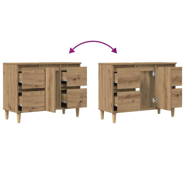 Waschbeckenunterschrank Artisan Eiche 80 cm