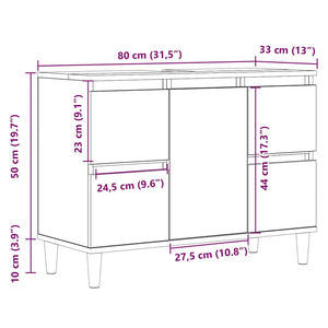 Waschbeckenunterschrank Artisan Eiche 80 cm