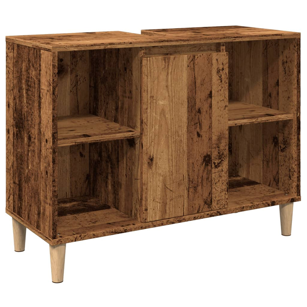 Badschrank in Altholz-Optik, 80 cm