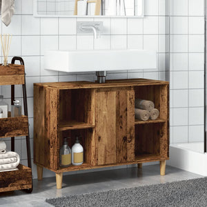 Badschrank in Altholz-Optik, 80 cm