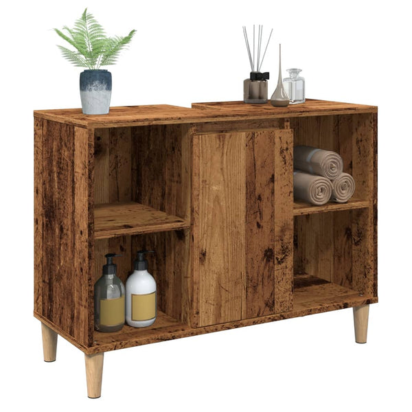 Badschrank in Altholz-Optik, 80 cm