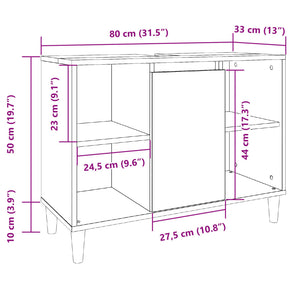 Badschrank in Altholz-Optik, 80 cm