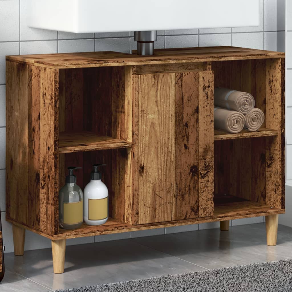 Badschrank in Altholz-Optik, 80 cm