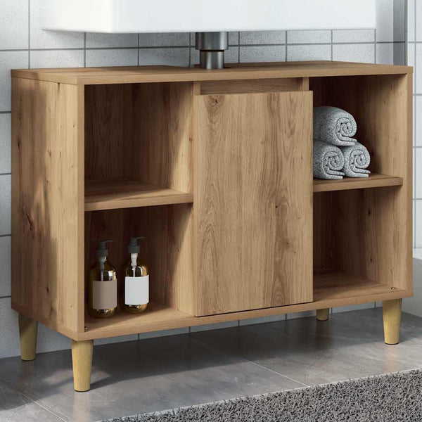 Badschrank Braun Artisan-Eiche 80 cm