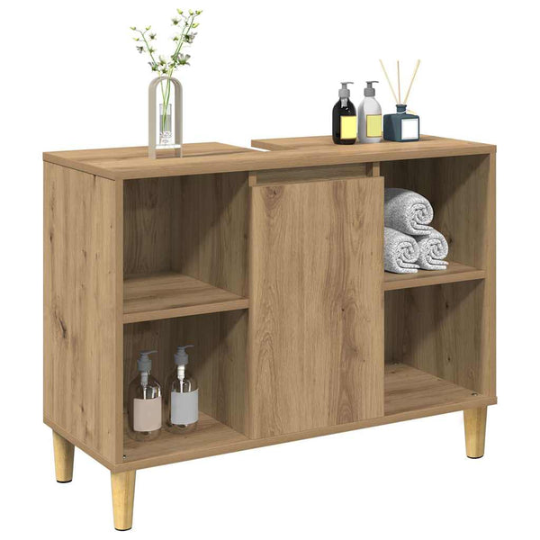 Badschrank Braun Artisan-Eiche 80 cm