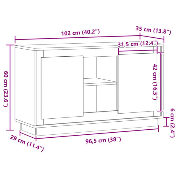 Sideboard Artisan Eiche 102 cm