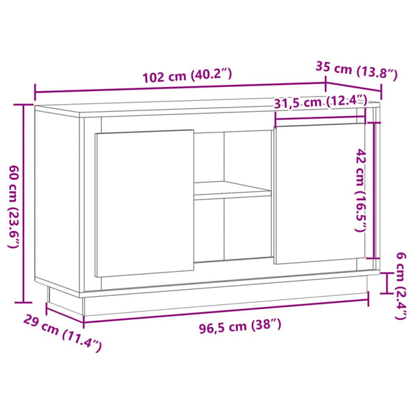 Sideboard Artisan Eiche 102 cm
