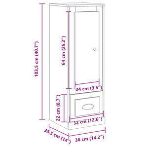 Highboard Altholz-Optik 36x35,5x103,5 cm